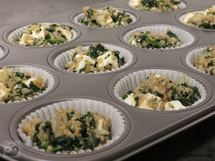 Quinoa-Spinat Muffins mit Feta Schritt 1a